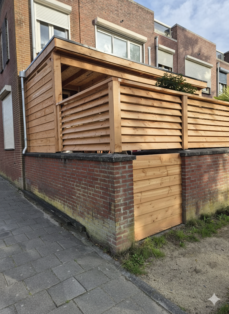 Afbeelding van project Project: Kleine tuin met overkapping van Douglas hout