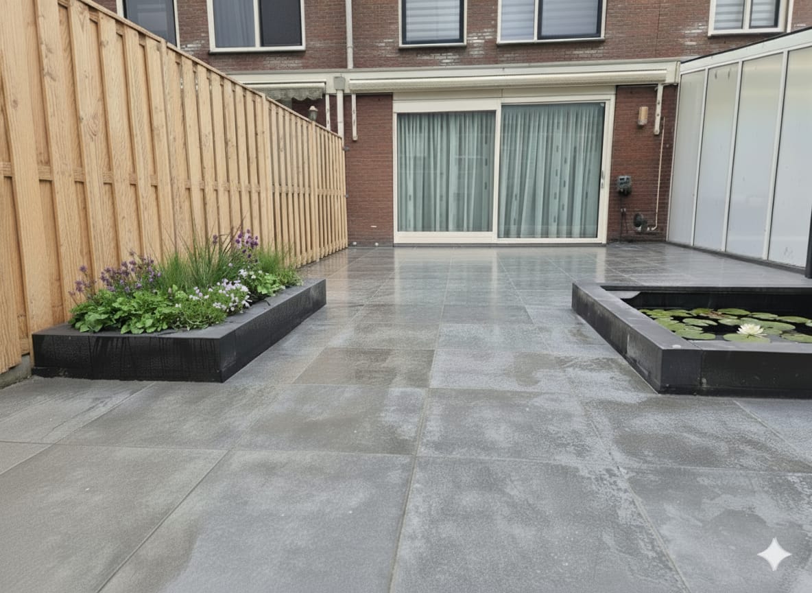 Afbeelding van project Project Barendrecht: Complete tuinrenovatie met keramische tegels