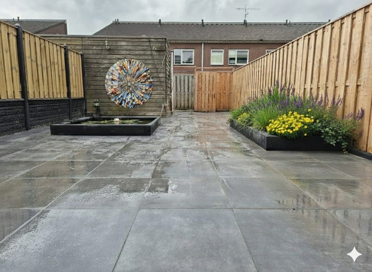 Afbeelding van project Project Barendrecht: Complete tuinrenovatie met keramische tegels